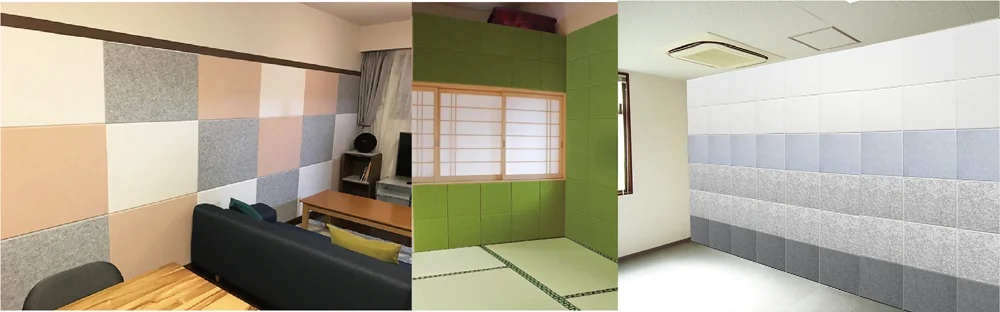 フェルメノンを壁に貼った施工例（リビング・和室など）